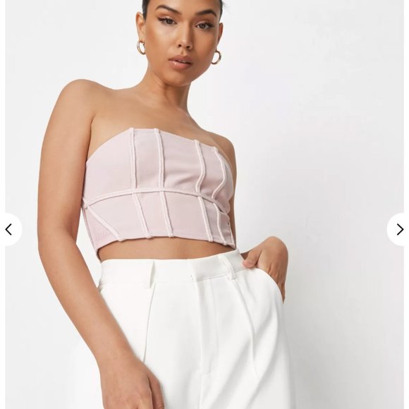 Missguided Tops - Missguided Pink Braid Detail Corset